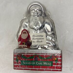 Vintage Nordic Ware Stand Up Santa Cake Mold 3-D Aluminum Pan Christmas NEW!!!
